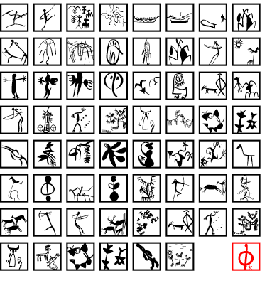 alphabets with pictures. Font: Before Alphabets Gallery