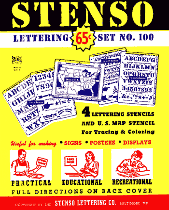 #100 - Stenso Lettering Set - circa 1950's