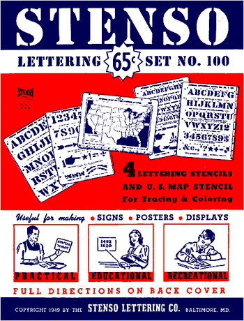 #100 - Stenso Lettering Set - circa 1949