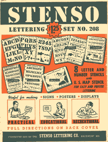 #208 - Stenso Large Combination Set - circa 1940's